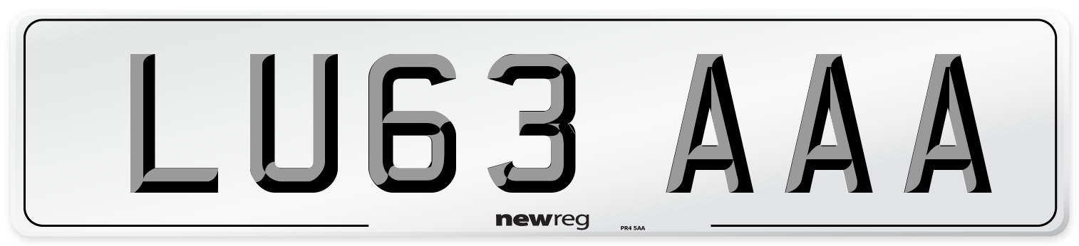 LU63 AAA Number Plate from New Reg